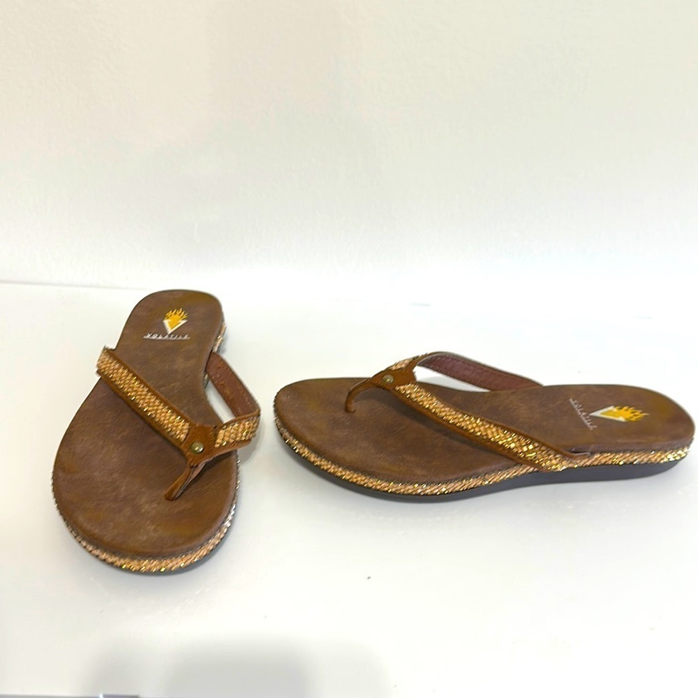 Volatile Gold Flip Flops